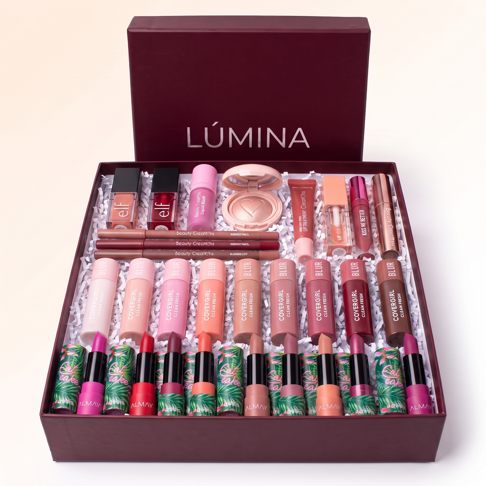 Caja Boutique Lúmina con Yummy Blur y Almay en variedad de tonos